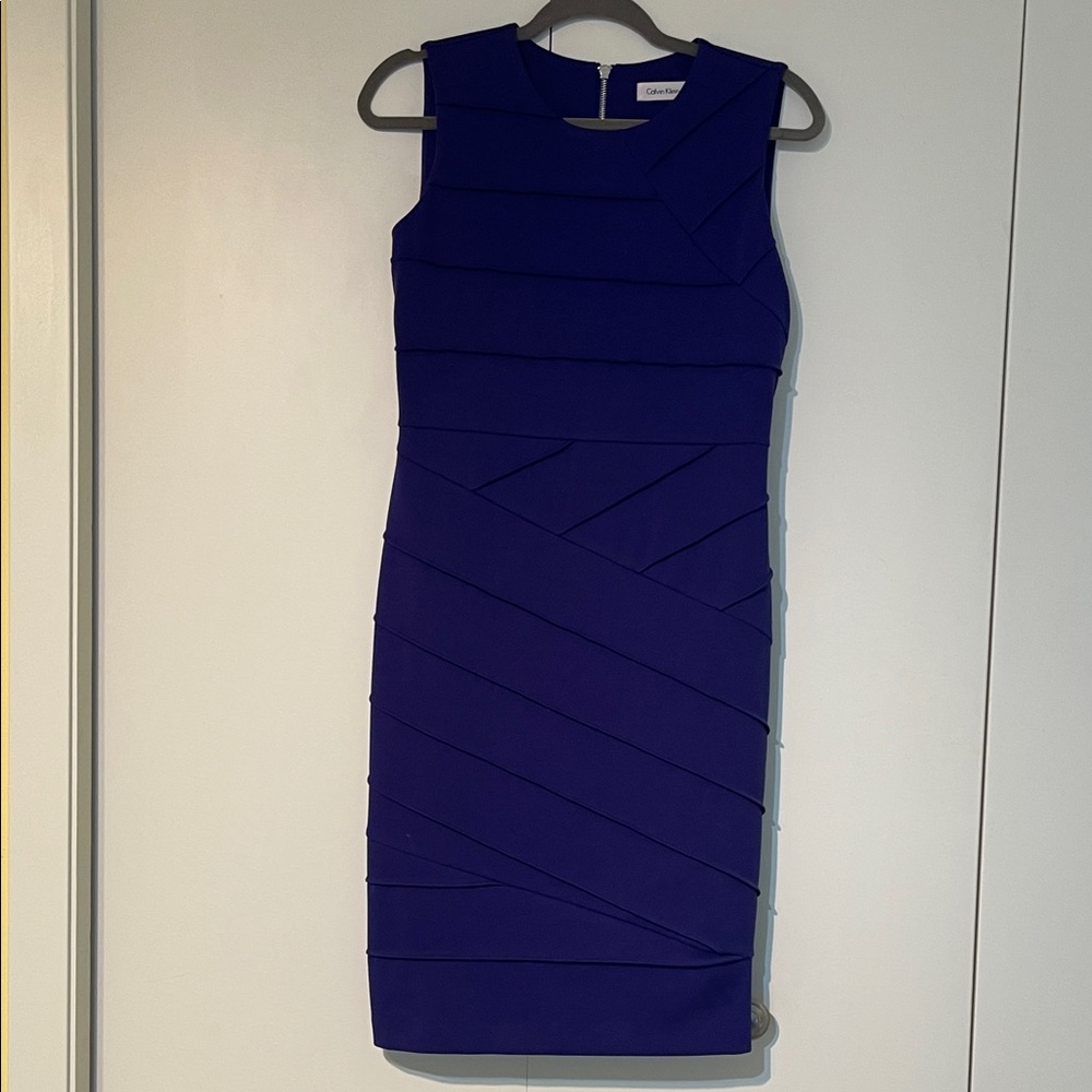 Calvin Klein Women's Rich Blue Midi Dress